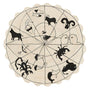 Schumacher Natural/Black 5.83' x 5.83' Astrologia Rug