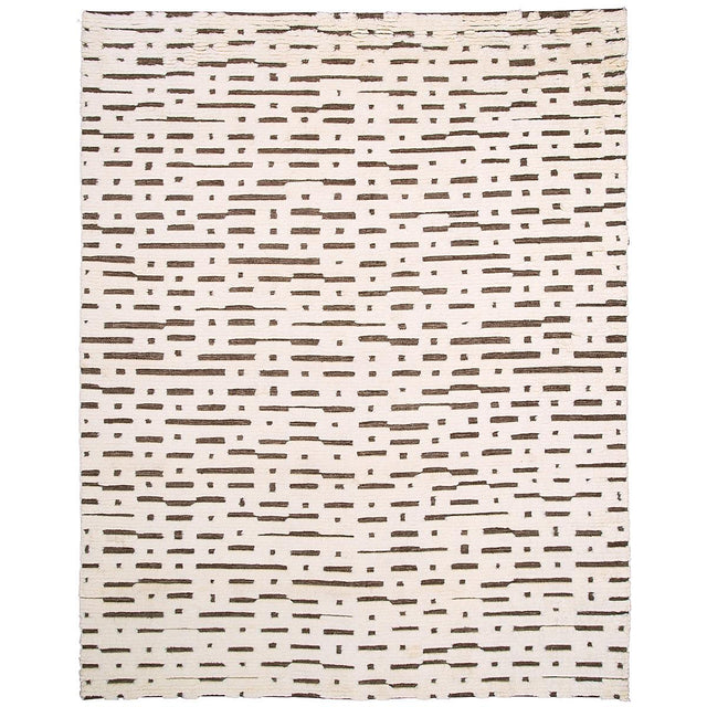 Schumacher Ivory & Brown 0.83' x 1.17' Abstract Ikat Rug