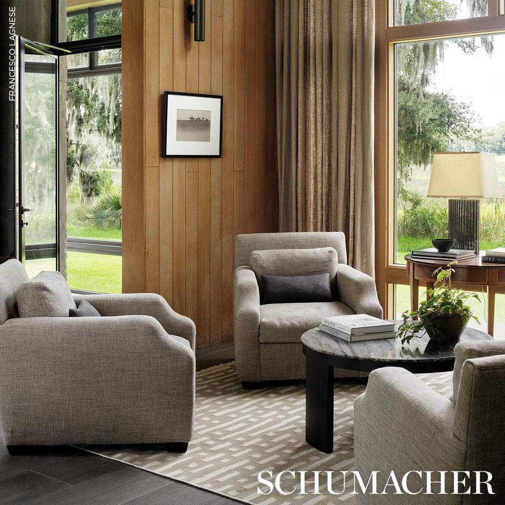 Schumacher Abstract Ikat Indoor/Outdoor Stone 8' x 10' Rug