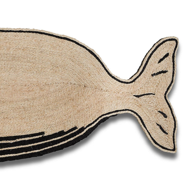Schumacher Black & Natural 2.5' x 8.33' Ballena Rug