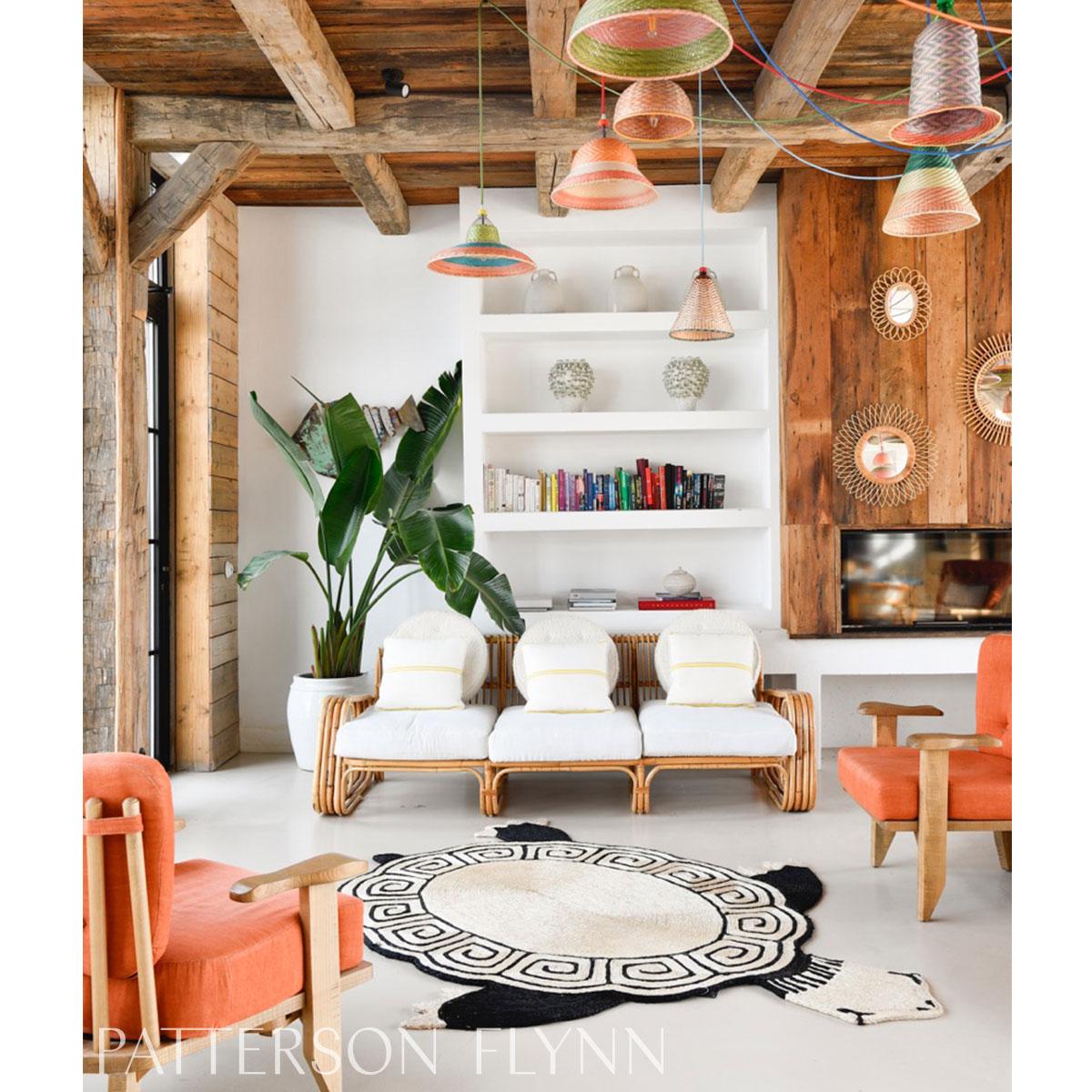 Schumacher Black & Natural 6.42' x 7.75' Tortuga Rug