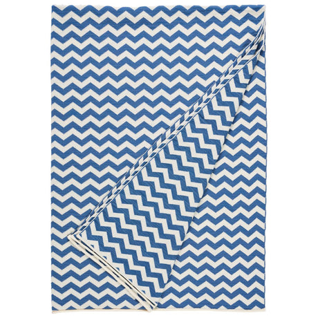 Schumacher Blue & White 51" x 67" Chevron Throw