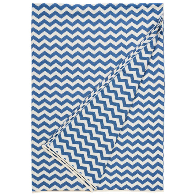 Schumacher Blue & White 51" x 67" Chevron Throw