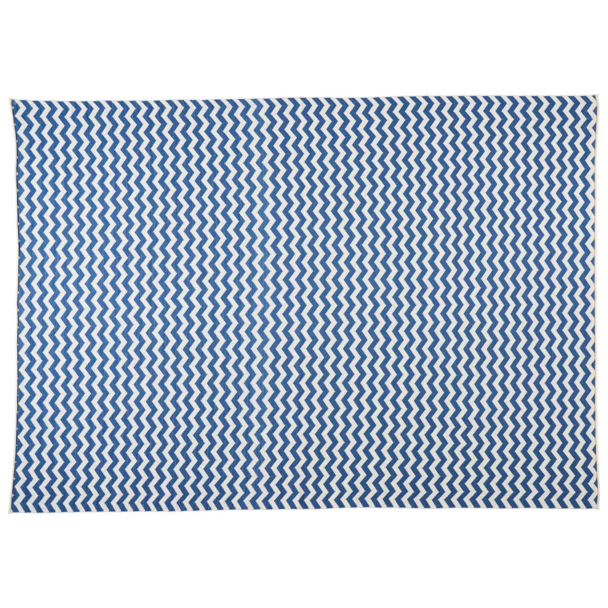 Schumacher Blue & White 51" x 67" Chevron Throw