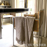 Schumacher Cream 55" x 78" Moire Throw