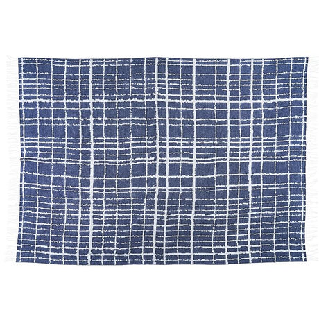 Schumacher Plaid Throw Navy 55" x 78" Pillow