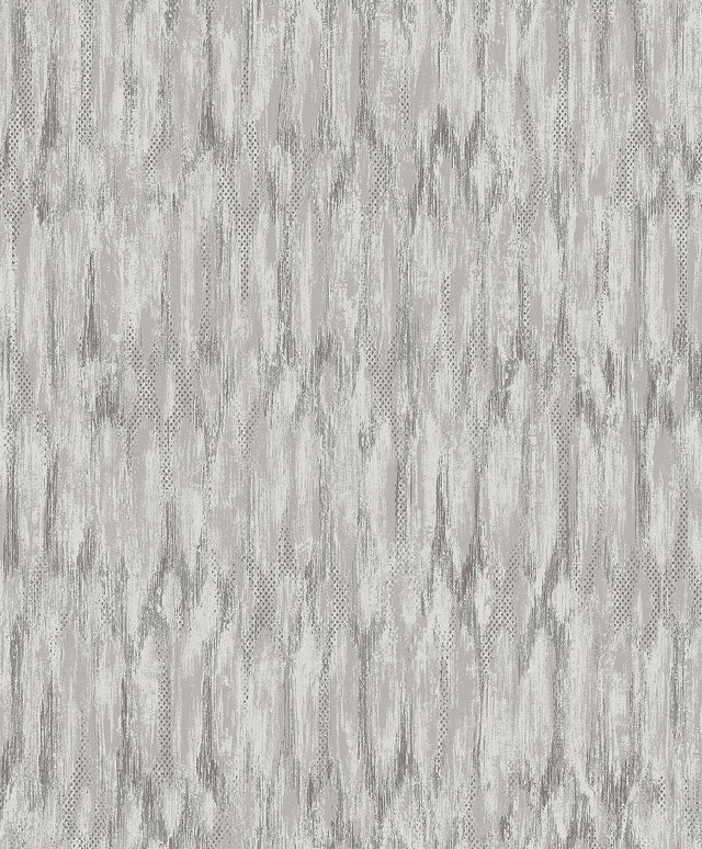 A-Street Prints Kintana Silver Abstract Trellis Wallpaper