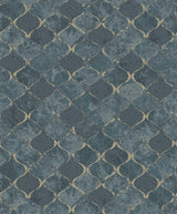 A-Street Prints Pilak Blue Ogee Tile Wallpaper