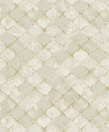 A-Street Prints Pilak Gold Ogee Tile Wallpaper