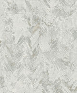 A-Street Prints Amesemi Distressed Herringbone Light Grey Wallpaper