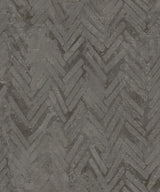 A-Street Prints Amesemi Distressed Herringbone Dark Grey Wallpaper