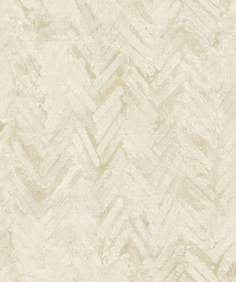 A-Street Prints Amesemi Cream Distressed Herringbone Wallpaper