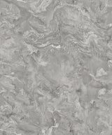 A-Street Prints Meness Grey Metallic Marbling Wallpaper