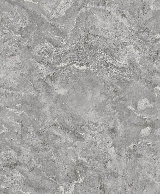 A-Street Prints Meness Grey Metallic Marbling Wallpaper