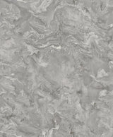 A-Street Prints Meness Metallic Marbling Grey Wallpaper