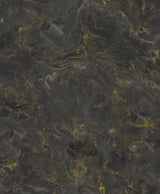 A-Street Prints Meness Metallic Marbling Black Wallpaper