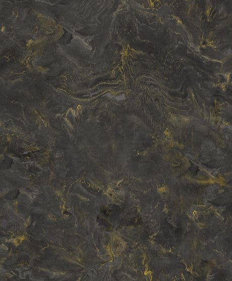 A-Street Prints Meness Metallic Marbling Black Wallpaper