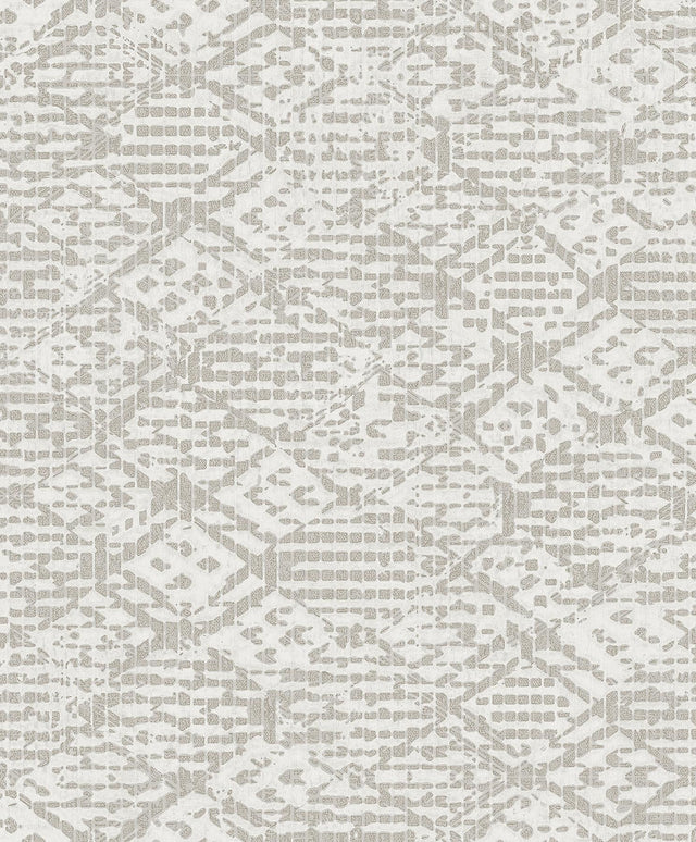 A-Street Prints Helene Silver Glitter Geometric Wallpaper
