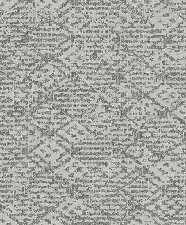 A-Street Prints Helene Pewter Glitter Geometric Wallpaper