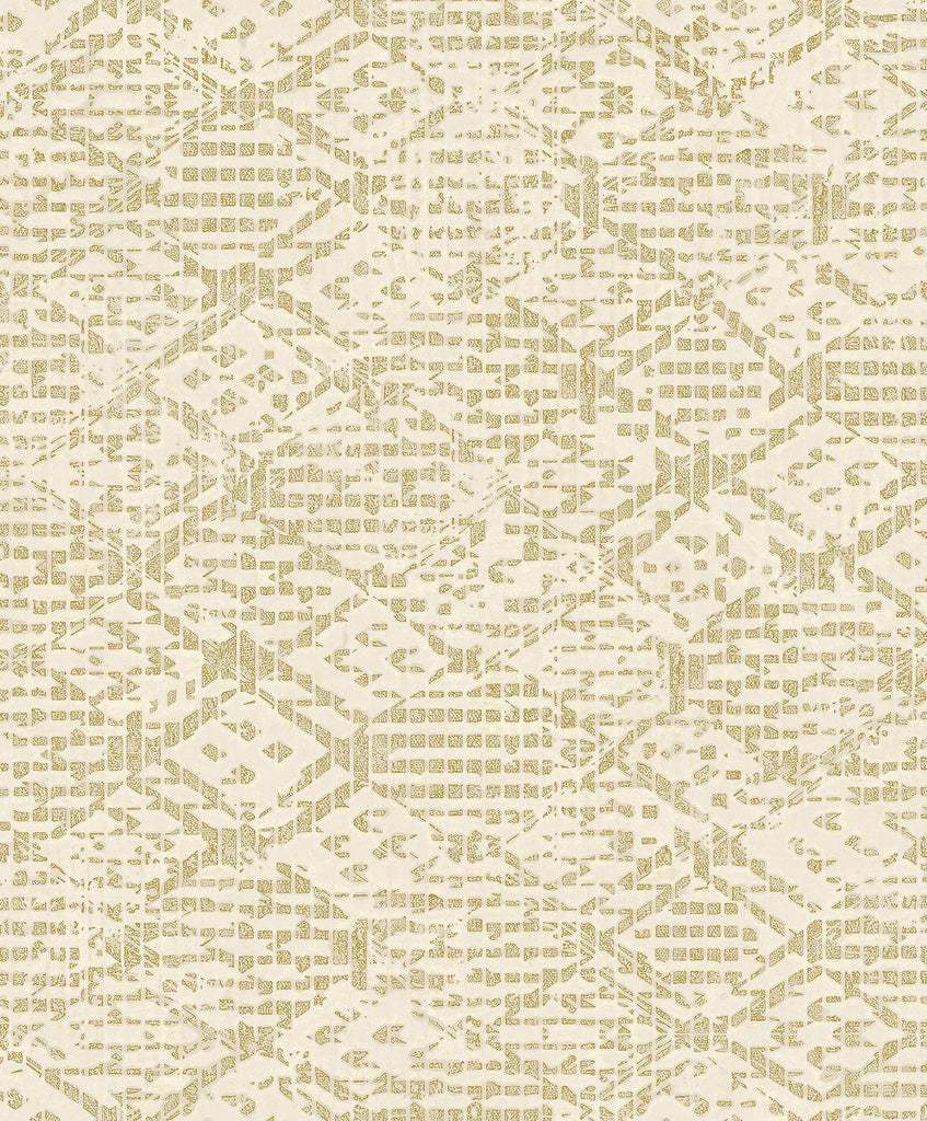 A-Street Prints Helene Gold Glitter Geometric Wallpaper