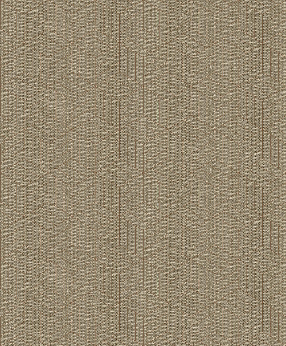 A-Street Prints Izarra Copper Geometric Block Wallpaper