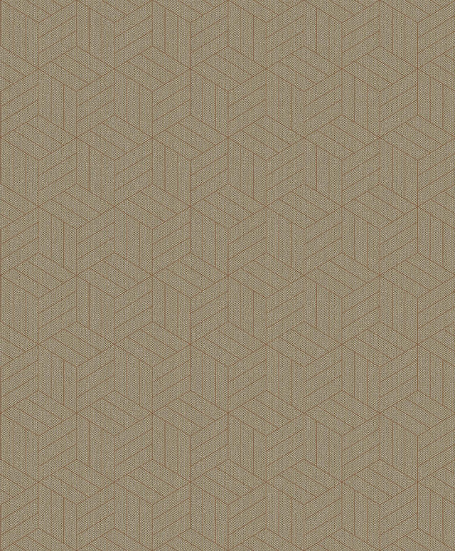 A-Street Prints Izarra Copper Geometric Block Wallpaper