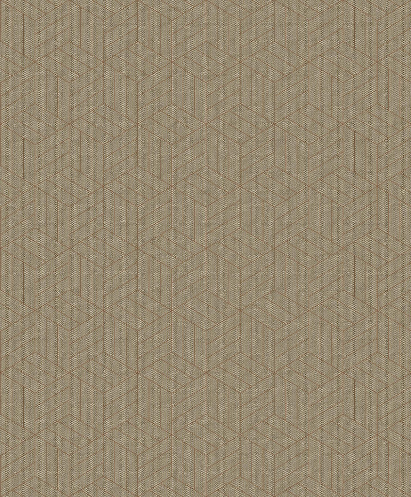 A-Street Prints Izarra Copper Geometric Block Wallpaper