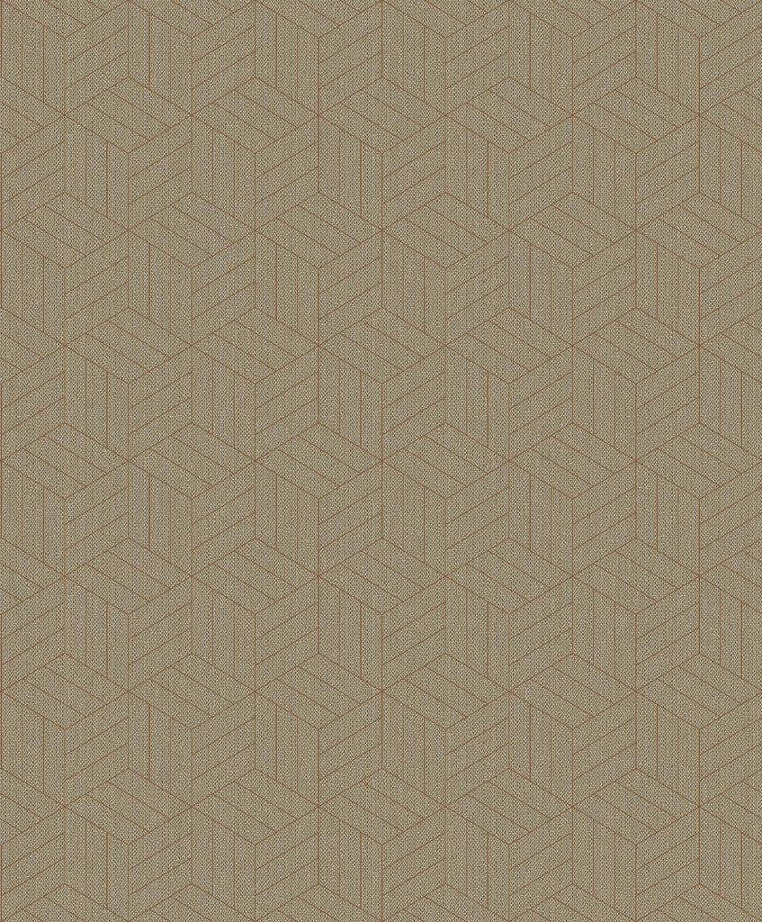 A-Street Prints Izarra Geometric Block Copper Wallpaper