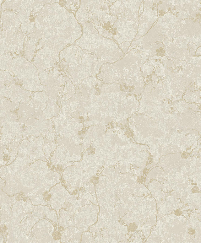 A-Street Prints Mahina Pearl Floral Vine Wallpaper