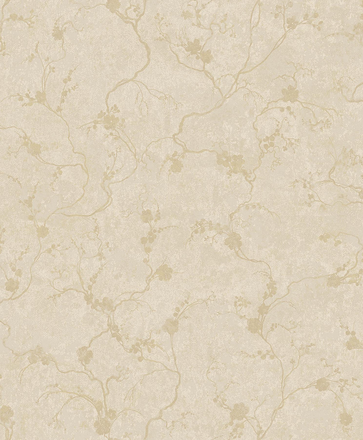 A-Street Prints Mahina Gold Floral Vine Wallpaper