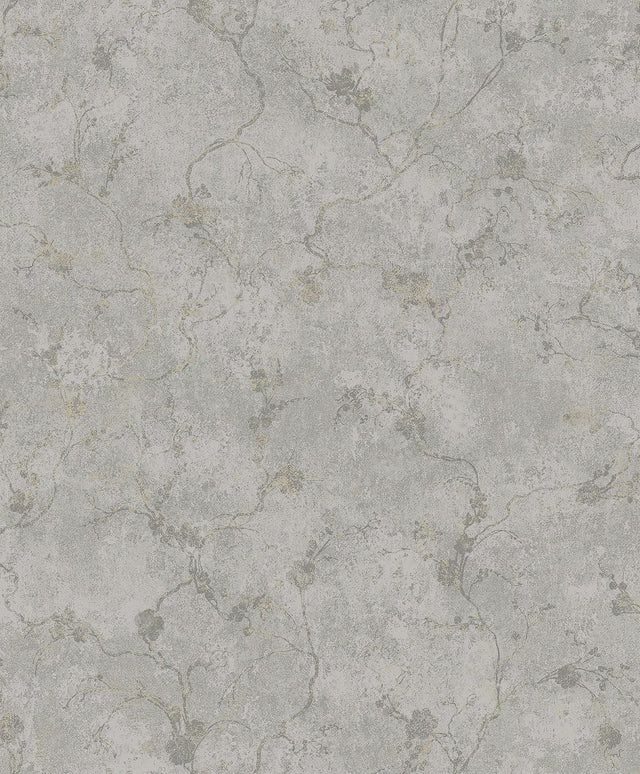 A-Street Prints Mahina Pewter Floral Vine Wallpaper
