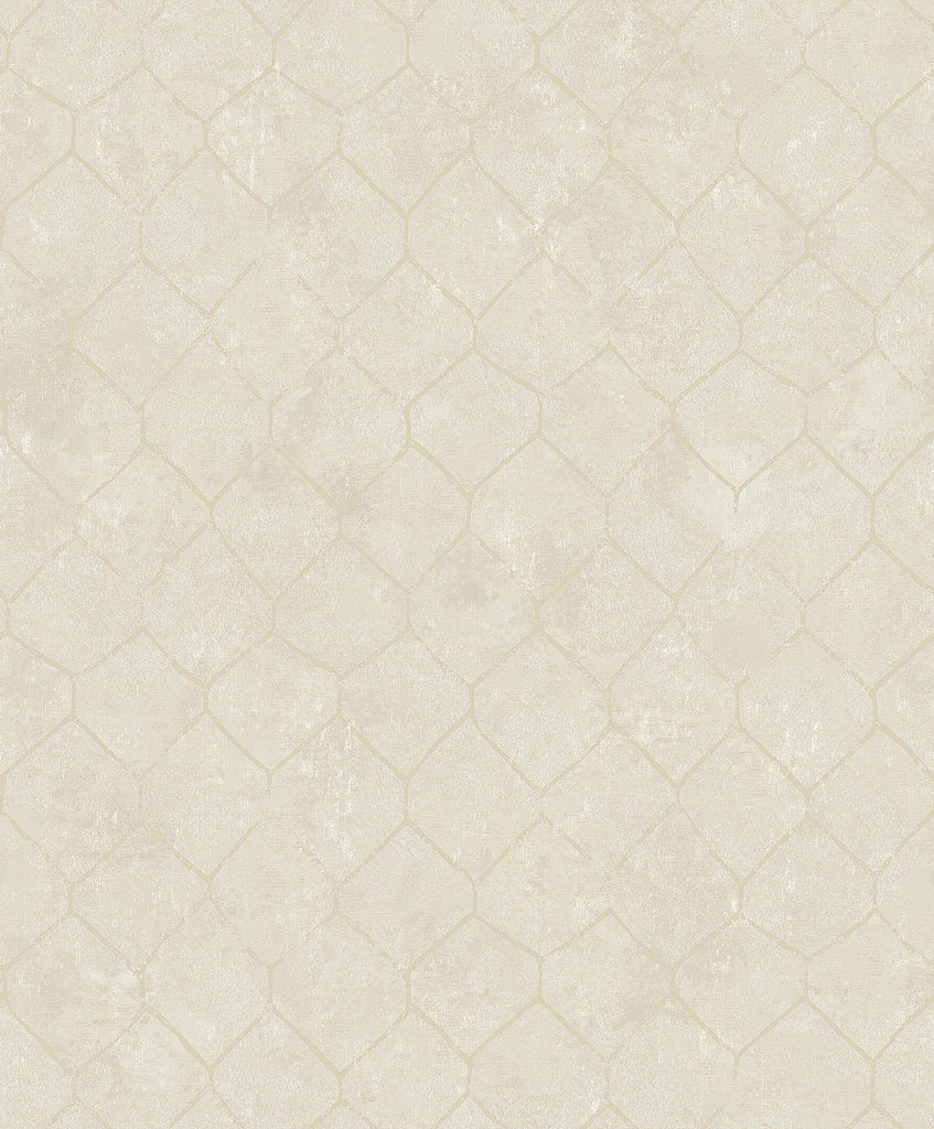 A-Street Prints Rauta Hexagon Tile Pearl Wallpaper