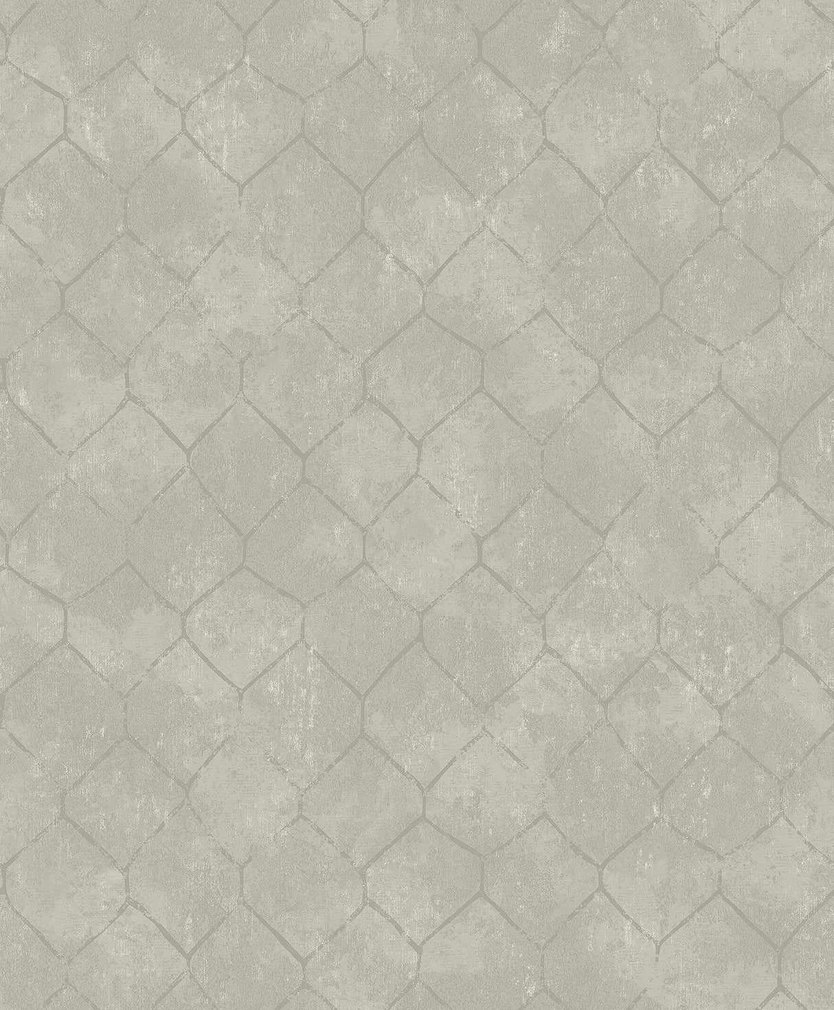 A-Street Prints Rauta Silver Hexagon Tile Wallpaper