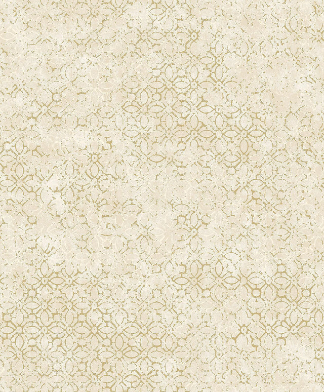 A-Street Prints Khauta Champagne Floral Geometric Wallpaper