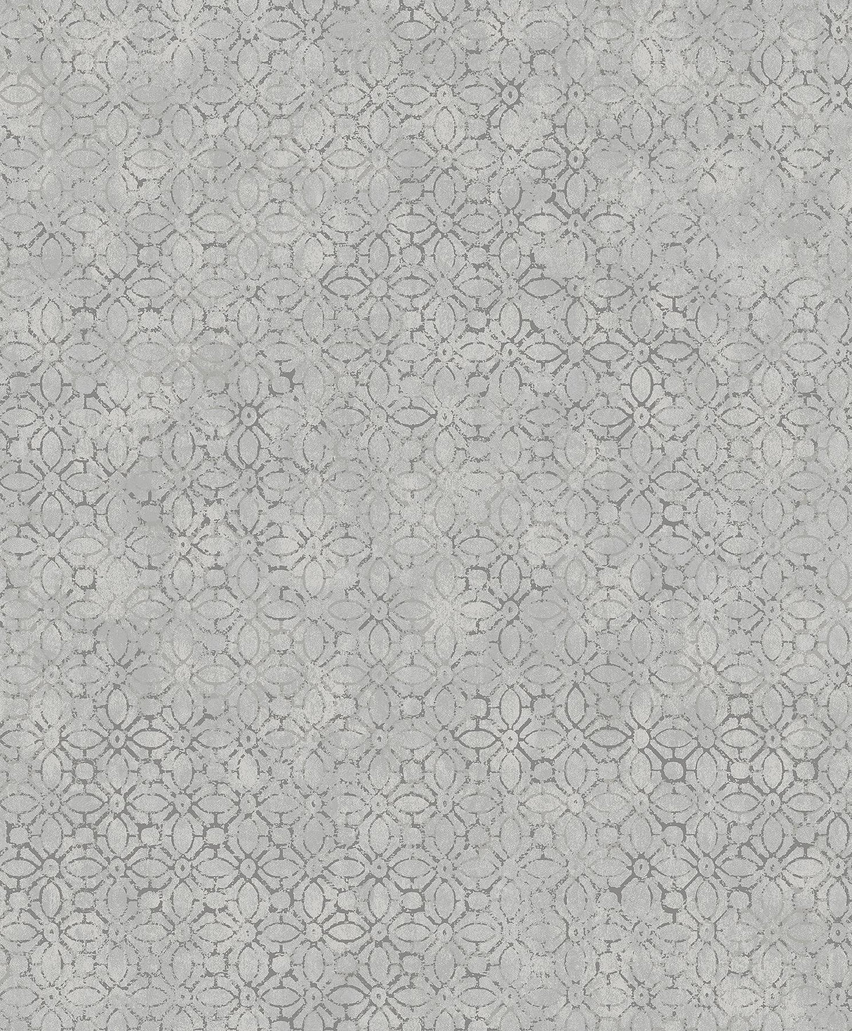 A-Street Prints Khauta Sterling Floral Geometric Wallpaper