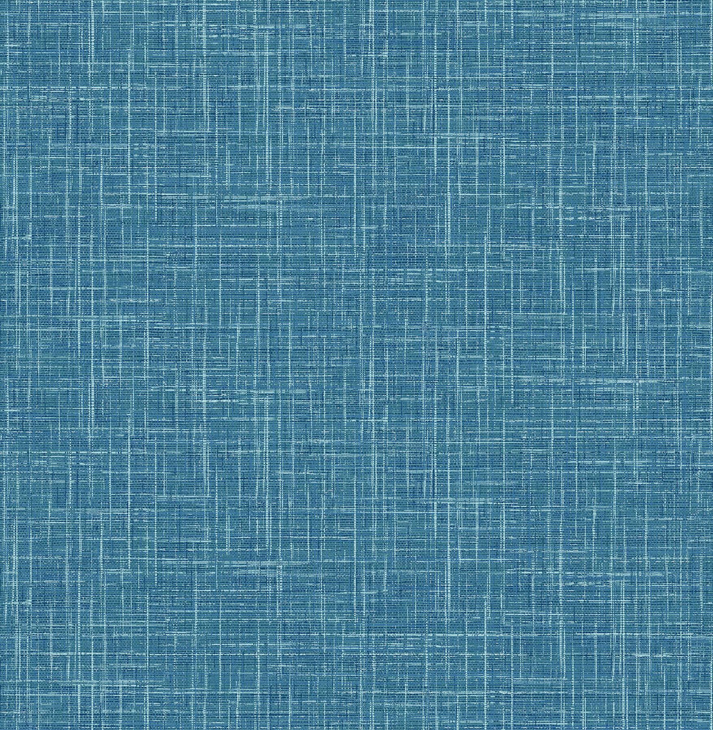 A-Street Prints Emerson Blue Linen Wallpaper