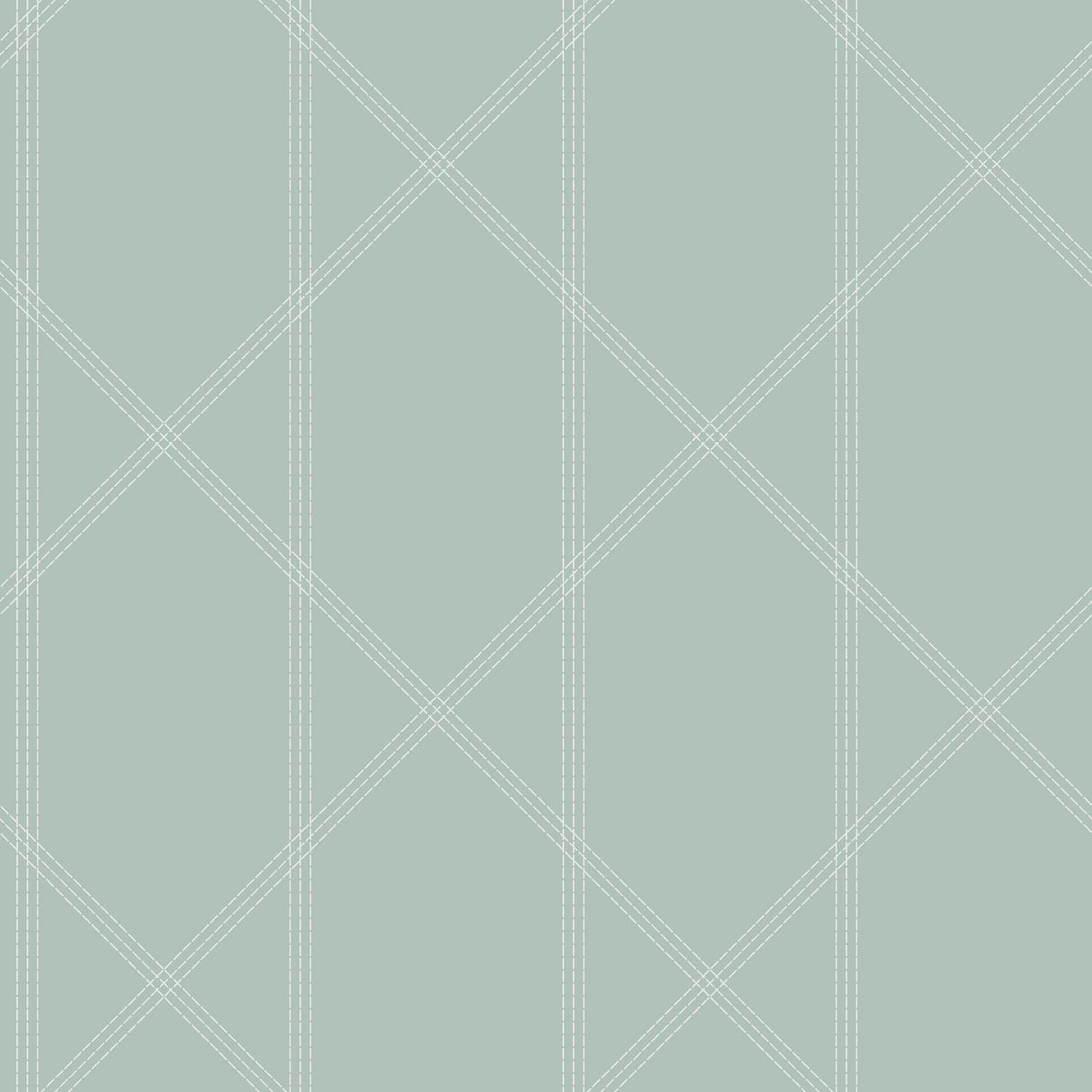 A-Street Prints Walcott Seafoam Stitched Trellis Wallpaper