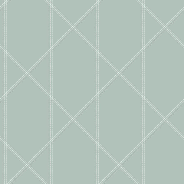 A-Street Prints Walcott Seafoam Stitched Trellis Wallpaper