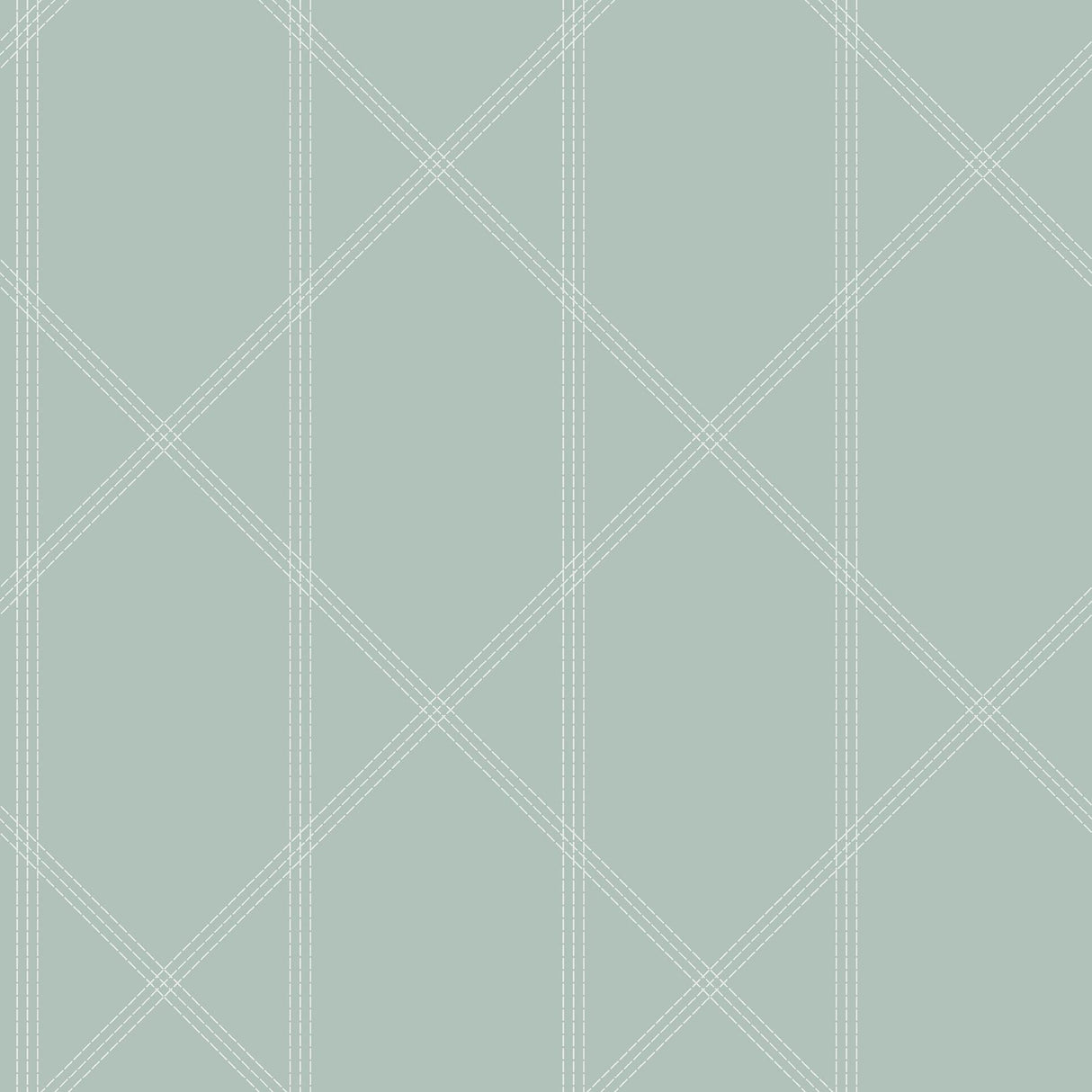 A-Street Prints Walcott Stitched Trellis Seafoam Wallpaper
