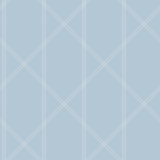 A-Street Prints Walcott Light Blue Stitched Trellis Wallpaper