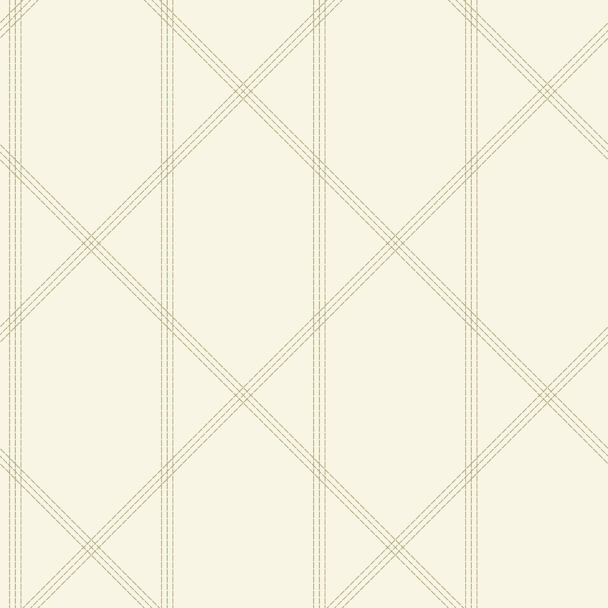 A-Street Prints Walcott Cream Stitched Trellis Wallpaper
