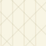 A-Street Prints Walcott Cream Stitched Trellis Wallpaper