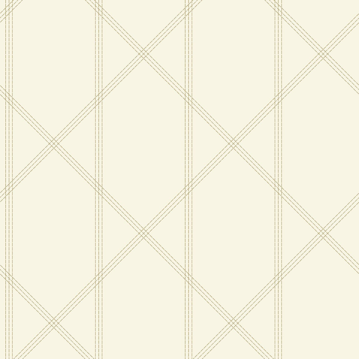 A-Street Prints Walcott Stitched Trellis Cream Wallpaper