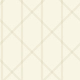 A-Street Prints Walcott Stitched Trellis Cream Wallpaper