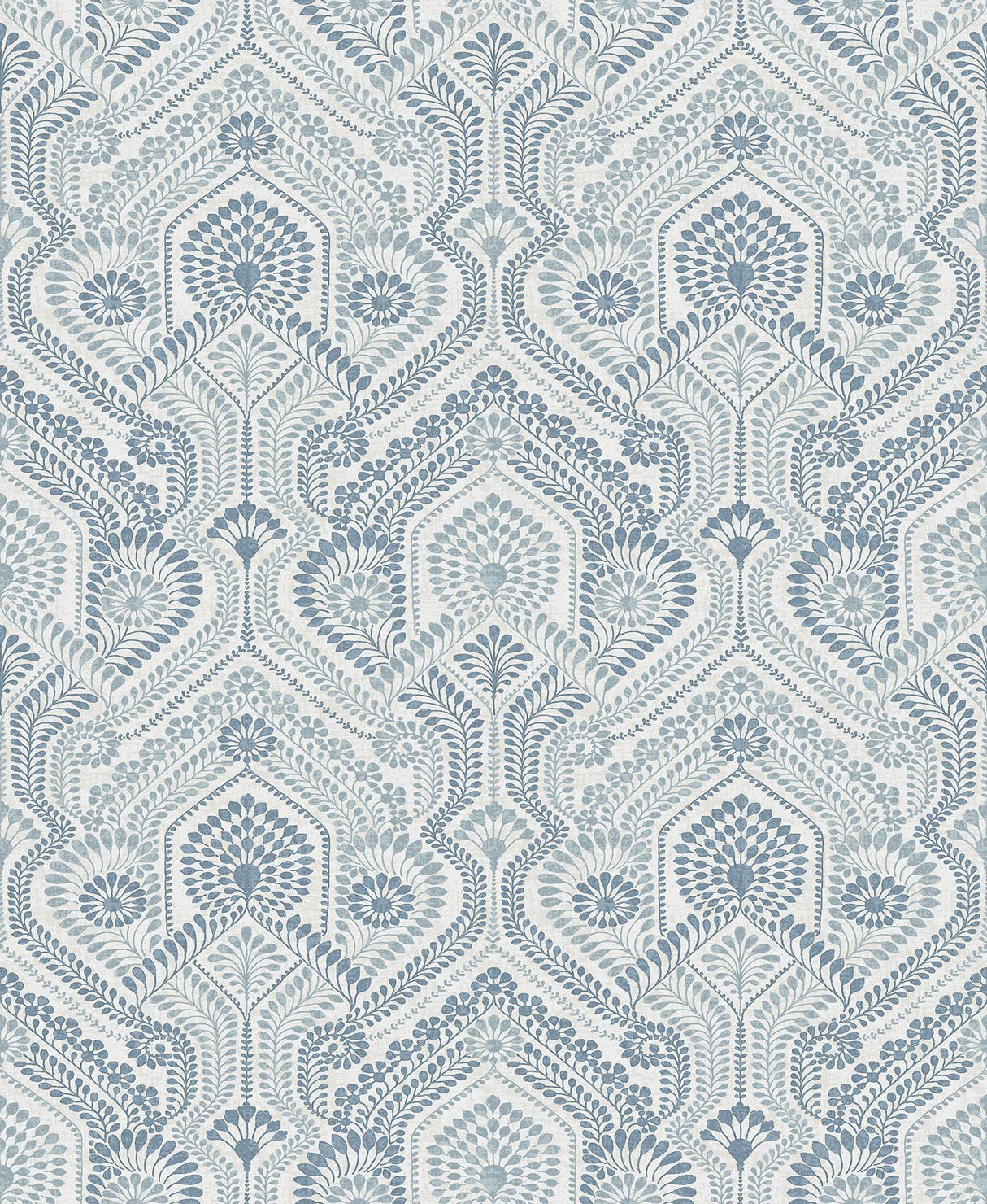 A-Street Prints Fernback Blue Ornate Botanical Wallpaper