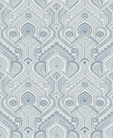 A-Street Prints Fernback Blue Ornate Botanical Wallpaper