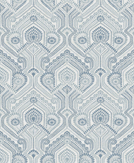 A-Street Prints Fernback Blue Ornate Botanical Wallpaper