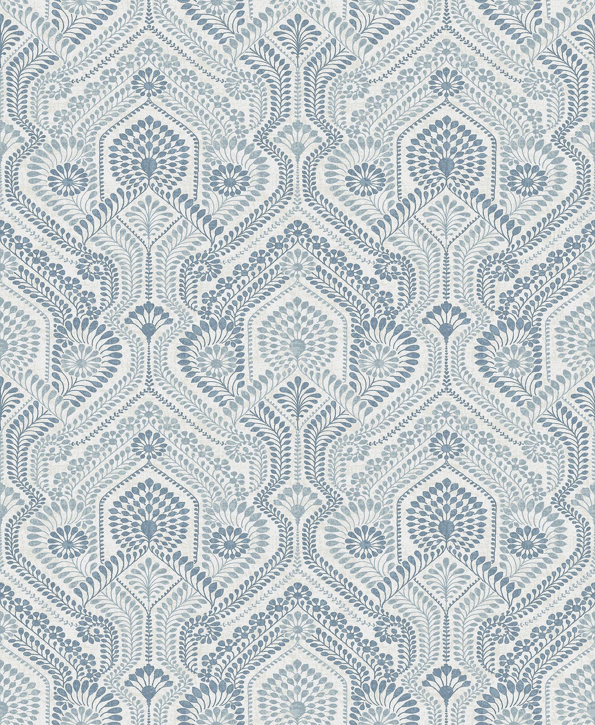 A-Street Prints Fernback Ornate Botanical Blue Wallpaper