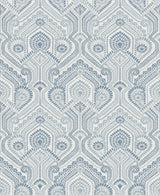 A-Street Prints Fernback Ornate Botanical Blue Wallpaper