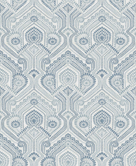A-Street Prints Fernback Ornate Botanical Blue Wallpaper